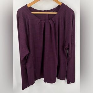 Athleta women’s Stinson back zip long sleeve top wild bloom performance size 2X